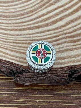 Pandora Dominica Flag Bead Charm S925 Silver Charm